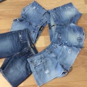 Bundle of 4 pair denim cut of shorts